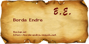 Borda Endre névjegykártya