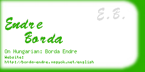 endre borda business card